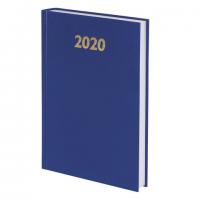 Ежедневник Brauberg "2020" А5, твердая обложка бумвинил, синий, датированный