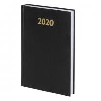 Ежедневник Brauberg "2020" А5, твердая обложка бумвинил, черный, датированный