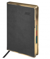 Ежедневник датированный 2027 GALANT "Infinity Gold", А5 (148х218мм), под кожу, серый