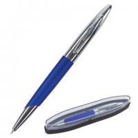 Ручка подарочная шариковая Brauberg "Echo" 0,5мм, корпус серебристый с синим, синяя