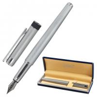 Ручка подарочная перьевая GALANT "SPIGEL", 0,8мм, корпус серебристый, детали хромированные