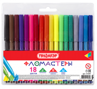 Фломастеры ПИФАГОР, 18цв., смываемые