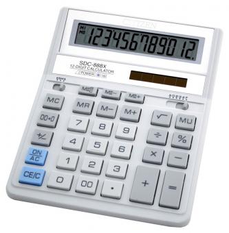 Калькулятор БЕЛЫЙ Citizen SDC-888XWH, две памяти, 12 разрядов, 203х158мм