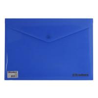 Папка-конверт с кн. непрозрачная BRAUBERG, синяя, до 100 листов, 0,18мм