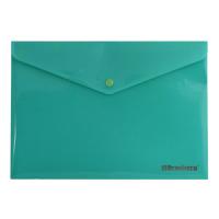 Папка-конверт с кн. непрозрачная BRAUBERG, зеленая, до 100 листов, 0,18мм