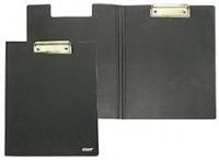 Папка-планшет А4 с зажимом и крышкой Brauberg, пластиковый, черный