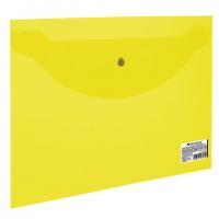 Папка-конверт А5 (240*190мм) "Berlingo, Brauberg" с кнопкой, плотная, желтая