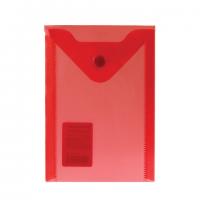 Папка-конверт А6 с кнопкой Brauberg "МАЛОГО ФОРМАТА" (105*148мм), красная, 0,18мм