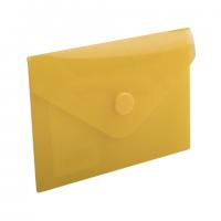 Папка-конверт А7 с кнопкой Brauberg "МАЛОГО ФОРМАТА" (74*105мм) д/карт, визиток, желтая, 0,18мм