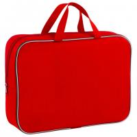 Папка-сумка тканевая А4 Пифагор, ширина 80мм, молния вокруг, с ручками, красная