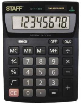 Калькулятор STAFF STF-1808, 8 разрядов, 140х105мм