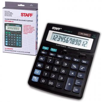 Калькулятор STAFF STF-888-12, 12 разрядов, 200х150мм