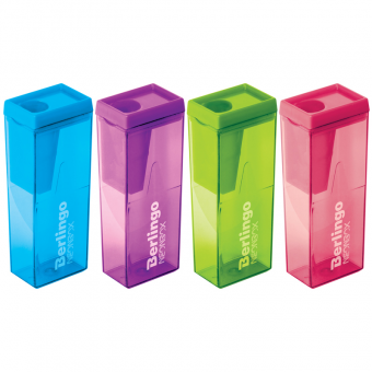 Точилка пластиковая Berlingo "NeonBox_15008", 1 отверстие, контейнер