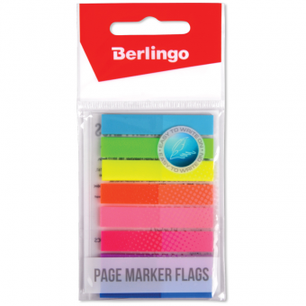Закладки-флажки Berlingo самоклеящиеся 45*8мм, 8цв.*20л., неоновые цветные