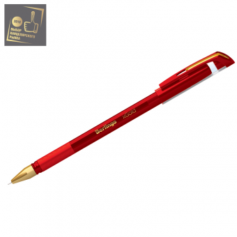 Ручка шарик. Berlingo "xGold" 0,7мм, красная, игольчатый стержень,на масляной основе, грип
