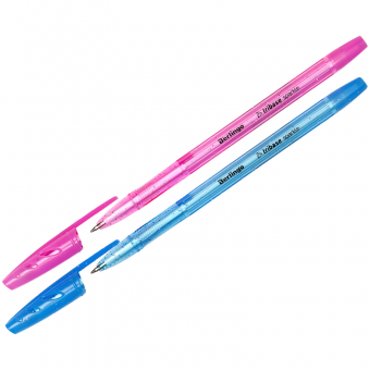 Ручка шарик. Berlingo "Tribase Sparkle" 0,7мм, синяя, корпус ассорти