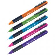Ручка шарик. автом. Berlingo "Multicolor" 4-х цветная, 0,7мм, синяя, цветной корпус