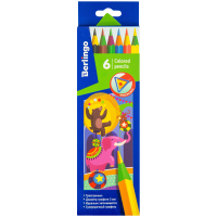 Карандаши цветные пластиковые Berlingo набор 6цв., заточенные