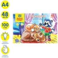Раскраска в папке А4, 48 л., Мульти-Пульти "Кот и пес"