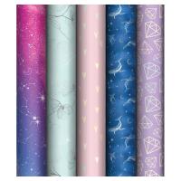 Упаковочная бумага глянц. MESHU "Brilliant effect" (70*100см), 90г/м2, отд. фольгой, в ассортименте