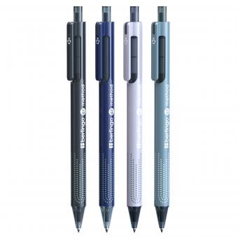 Ручка шарик. автом. Berlingo "Method" синяя, 0,7мм, корпус ассорти