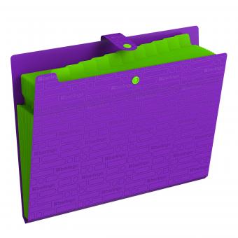 Папка 12 отделений А4 Berlingo "Your Way", 600мкм, на кнопке, фиолетовая