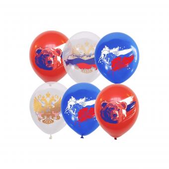 Шары воздушные 12" (30см) ПатиБум "Государственная символика", ассорти