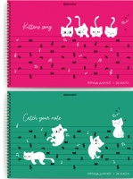 Тетрадь для нот А4, 24л BRAUBERG, обложка мелованный картон, горизонтальная, на гребне