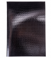 Тетрадь А4 96л. клетка, HATBER "Metallic" ЧЕРНАЯ, офсет №1, бумвинил, скоба, тиснение CROCO