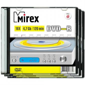 Диск DVD-R (минус) 4,7Гб "Mirex", тонкий/слим (записываемый)