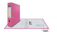 Папка-регистратор, 70мм, розовая, ПВХ (PP) покрытие, карман