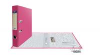 Папка-регистратор, 50мм, розовая, ПВХ (PP) покрытие, карман