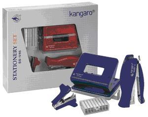 Набор подарочный "Kangaro - Stat. Set Big" (дырокол DP-485, степлер Vertika-45, скоборасшиватель SR-45, скоба №24/6)