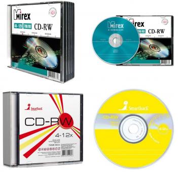 Диск CD-RW 700мБ "Mirex, SmartTrack", 4-12х, слим