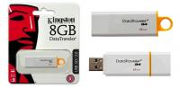 Флэш-диск 8ГБ, USB 3.1 Kingston "Data Traveler G4", белый