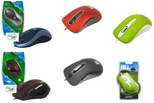 Мышь оптическая (Genius, Sven, Defender), USB, цвет ассорти