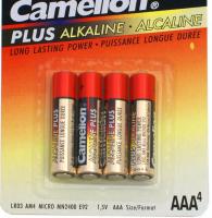 Батарейка "Camelion Plus Alkaline" AAA (щелочная), арт. LR03-4BL