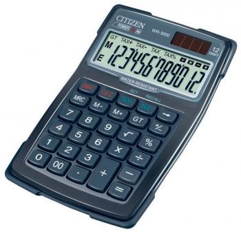 Калькулятор CITIZEN WR-3000, 12 разрядов, 105х160мм, водонепроницаемый корпус
