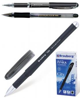 Ручка гелевая "Impulse, City, HJR-500RN" 0,5мм, черная, игольчатый наконечник, грип